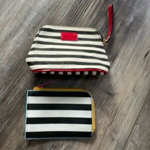 Sephora Black and White Stripe Cosmetic Pouch & Gift Card Holder Lot